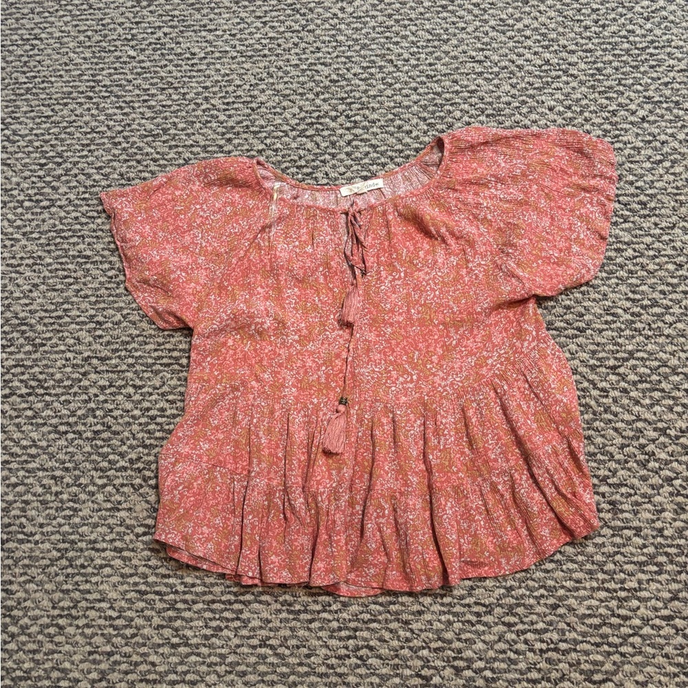 Rewind Coral and Cream Top